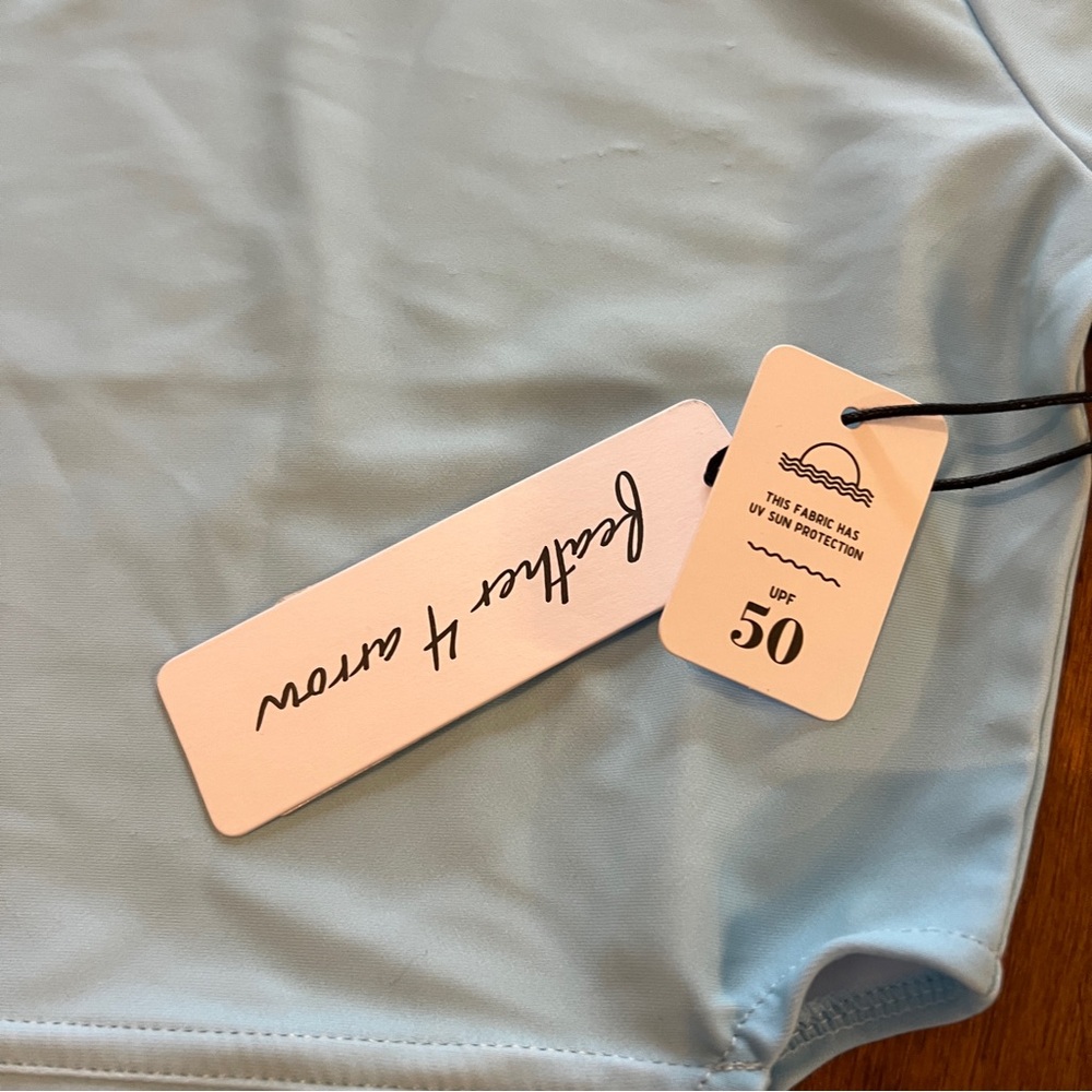 NWT Girl’s Blue Rashguard Swim Shirt - Picture 2 of 7